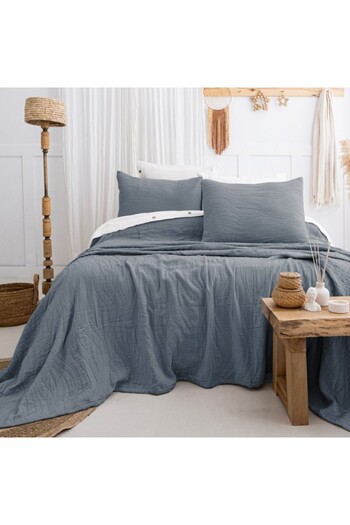 Şaheser Jacquard cotton duvet cover 240x260cm + 2 pillowcases, Janna Blue