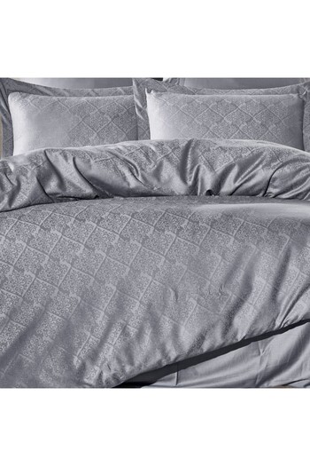Şaheser Luxury satin jacquard bed linen, Saheser, Harley Dark Grey