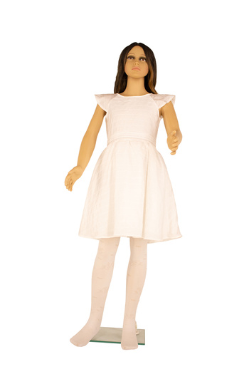 PETRA-ELISA Children's Microfiber Tights 40 DEN with Katty pattern, White, 6-9 years