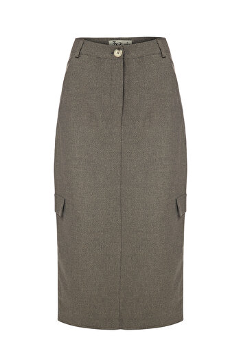 F&K 3X2 Midi Length Slit Skirt