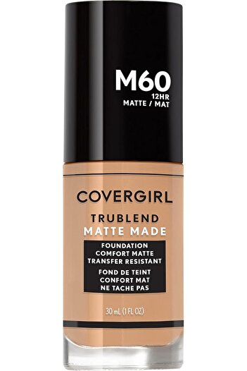 covergirl TruBlend Matte Made Liquid Foundation, M60 Natural Beige, 1 fl oz – Matte Finish, Buildable Coverage