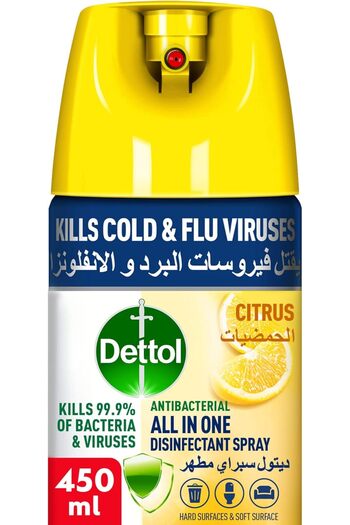 Dettol All-in-One Antibacterial Spray with Citrus Scent, 450ml