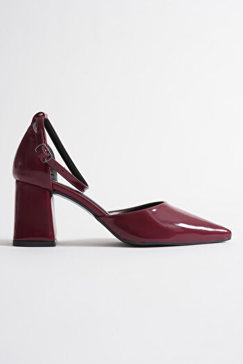EMOYRA Doren burgundy patent leather women's high heel shoes