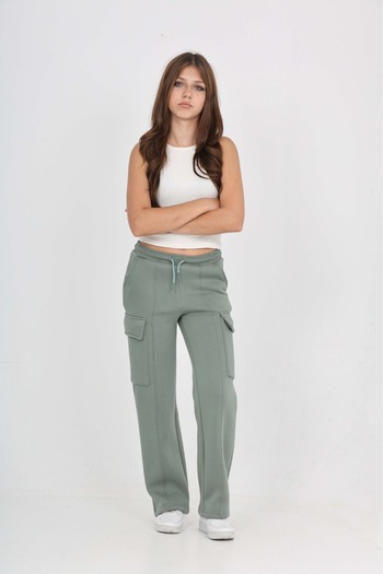 Toontoy Girl's Cargo Pocket Detailed Sweatpants
