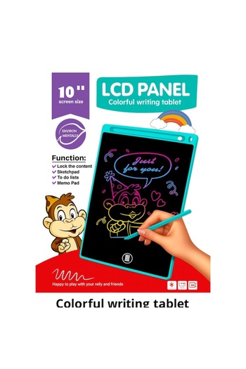 OEM Tableta grafica cu display LCD, pentru copii, scris si desenat, 10″, 25.5 X 17.5 X 0.9 cm, Verde