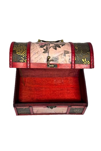 velve Wooden box, for accessories, with a chest look, 20x14x13 cm, Classic