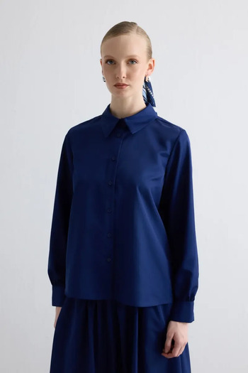 Gusto Parachute Fabric Shirt - Navy Blue