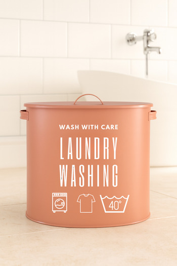 hemlife 2 Compartment Detergent Storage Box Printed Laundry Detergent Box with Lid