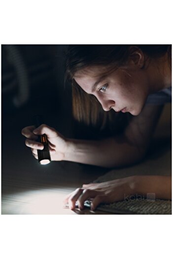Kobi LED flashlight X-MPR 4, cold light (6000 K), double light, battery display, black,