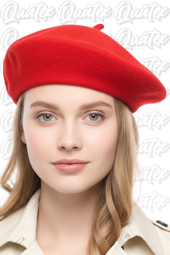 QUATEX Felt Fabric Painter Hat Beret - Red 100% Felt Fabric Unisex Model