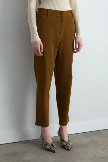 Gusto Canvas Mom Pants - Camel
