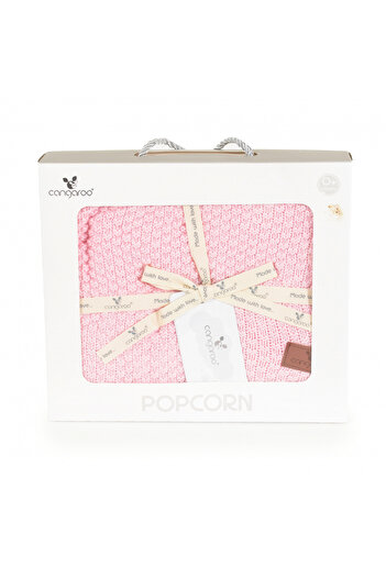 Cangaroo Knitted blanket made of cotton and bamboo fibers 80x100 cm Popcorn Pink