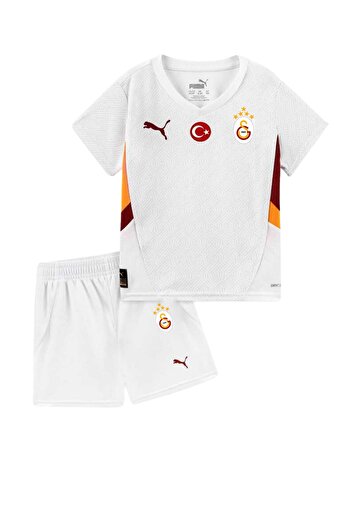 Galatasaray Original Licensed 24-25 White 5 Star Laser Lion Printed Children's Jersey Set Hed