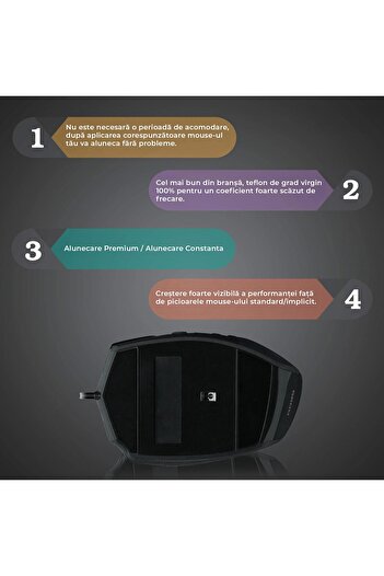 PadForce Mouse Feet for Logitech Mouse G600, smooth gliding, replacement mouse feet, Gaming, Office