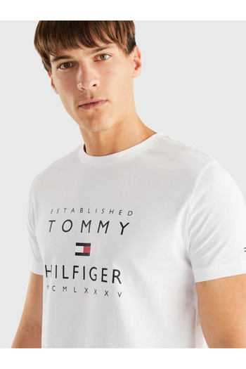 Tommy Hilfiger T-Shirt Established Stacked Mw0Mw29377 Tmavomodrá Regular Fit