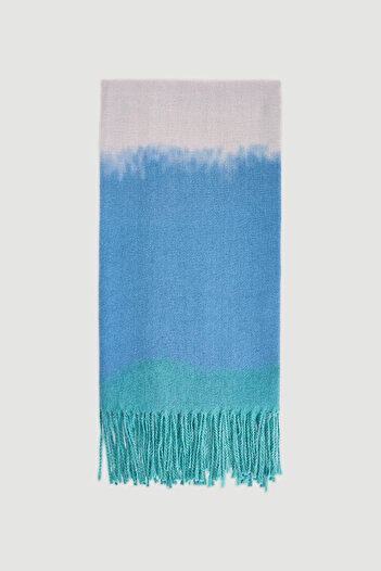 Gusto Batik Patterned Shawl - Blue