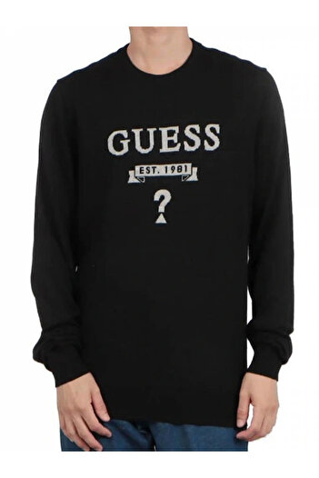 Guess Hammond Men's Black Wool Blend Knitwear M5Yr00Z0122-Jblk