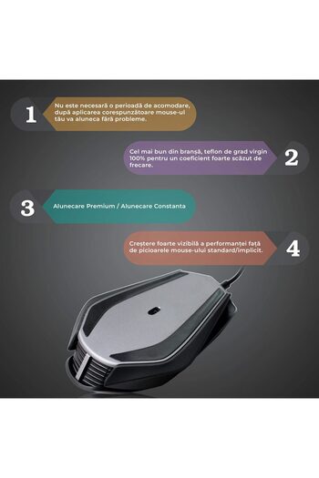 PadForce Mouse Feet for Aliware AW558, 310, 510, 610, AW959, AW958, AW720M Smooth gliding, Gaming, Office