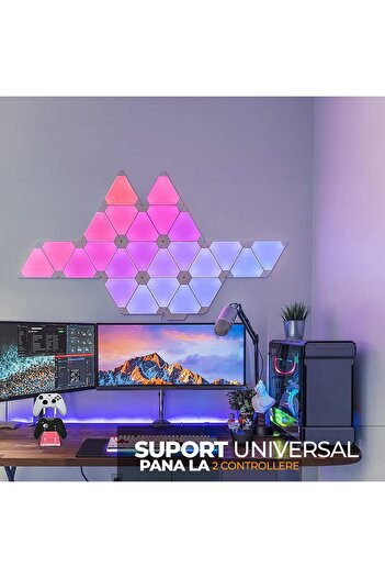 PadForce Controller holder compatible with Xbox, PS5, PS4, Switch, Headsets, Cable organizer, 2 slots - Pink