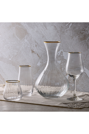 Aryıldız Crystal-X Gold 37 Piece Water Set for 12 Persons