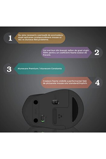 PadForce Mouse Feet replacement for Logitech Mouse M275, M330, M280 smooth gliding, Gaming, Office