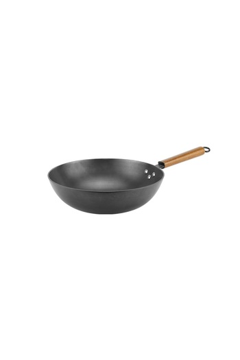 Raki WOK pan, professional, RAKI with wooden handle 30cm