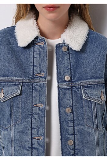 Colin's Oversize Fit Düğmeli Astarsız Kadın Denim Ceket