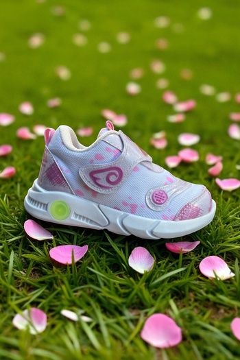 ALTUNTAŞ Girls' Boys' Daily Comfortable Home and Outdoor Nursery Velcro Light-Up Sports Shoes Sneaker