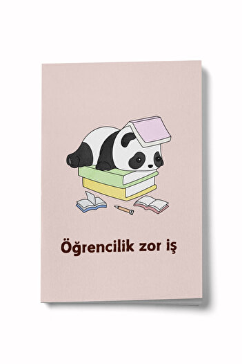Bi Dünya Haber Panda Series - Student Life Difficult Job Mini Notebook
