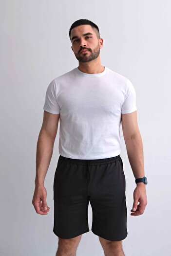 Behind Look Regular Fit Seasonal Waist-Tied Partially Laced Anthracite Men's Shorts