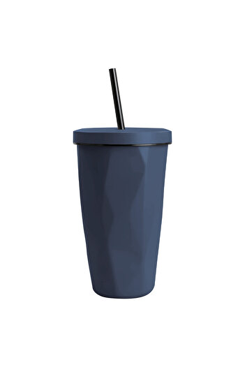 Vertik 480ml Stainless Steel Cold Drink Mug with Straw