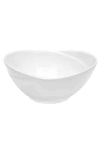 SHOPIENS Serving Bowl Shopiens® Porcelain White with Stripe Pattern, 160 ml