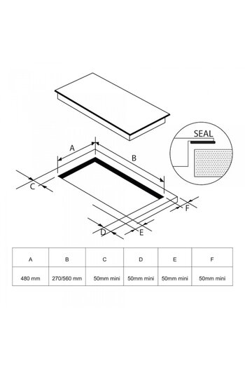 Samus Built-in ceramic hob PSVE-64BG6, 4 burners, 9-step power settings