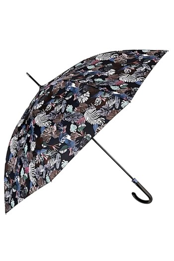 Perletti Umbrella for Women Monstera Camouflage, Wind Resistant, 112 cm