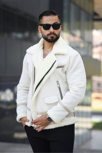 BASEL.CO Trendy Velvet Biker Coat with Fur Inside - Matches Casual and Special Outfits