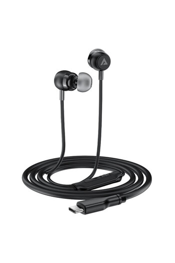 Acefast In-ear Type-C Headphones with Microphone L8, Silicon, 1.2m, Black