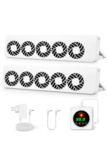 ECOair ecoCalm Radiator Fan 2.0 for radiators longer than 84cm with controller with intelligent thermostats