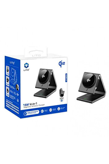 Lito Incarcator wireless QI2, 4in1, 15W LT-W02, negru