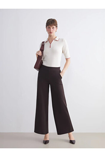 LC Waikiki Wide Leg Women's Trousers with Elastic Waist