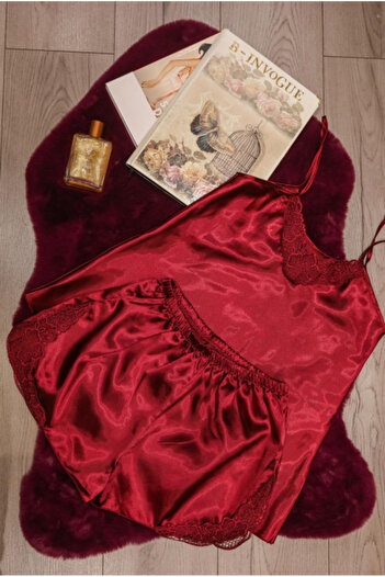 Deep Sleep Women's Satin Pyjama in Red