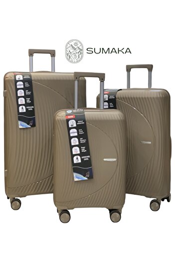 SUMAKA Luggage Travel Suitcase Trolley Bag - Set of 3 pcs - With Spinner Wheels (Silicone)