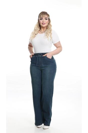 Işşıl 506-Drawstring Elastic Waist Plus Size Jeans