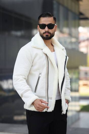 BASEL.CO Trendy Velvet Biker Coat with Fur Inside - Matches Casual and Special Outfits