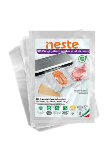 Neste 300 Embossed Vacuum Bags for food large sizes: 20x30, 25x35 and 30x40 cm, Neste®