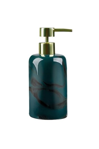 SHOPIENS Ceramic Liquid Soap Dispenser Shopiens®, Gold Pump, Marble Design, 400 ml