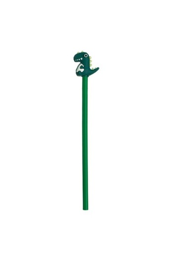 SHOPIENS Green Pencil with Dinosaur Topper, 3x20 cm, for Boys, Dinosaur Heroes