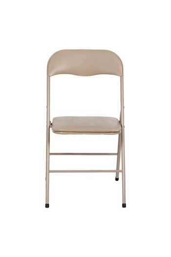 SHOPIENS Shopiens® metal frame chair, foldable, taupe, 47x43.5x80 cm