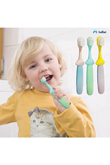 BabyRight FunBlast Kids Gentle Toothbrush - Pack of 3, Soft for Ages 3-6