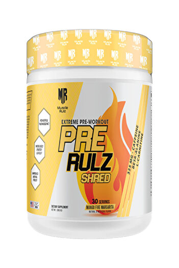 Muscle Rulz PRE RULZ Shred 30 Servings Pre-Workout with (MANGO FIRE MARGARITA)