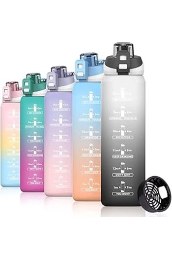 Generic S2C Motivational Water Bottle 1l Water Bottle for Kids School Water Bottles With Straw Leak Proof Wa